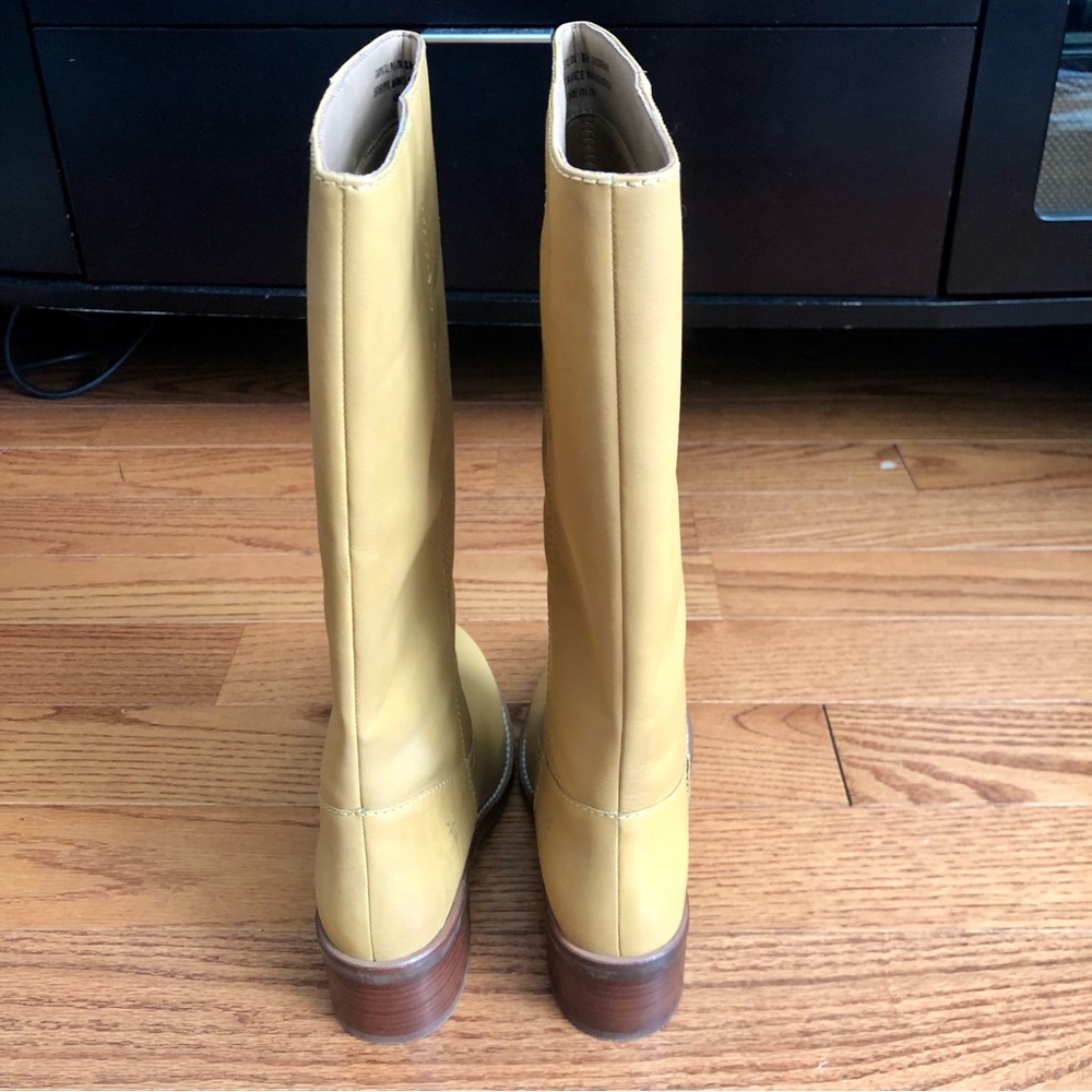 Frye Camryn Tall Pull On Boots light yellow "banana" leather Women’s Size 8 NWT - Picture 5 of 16